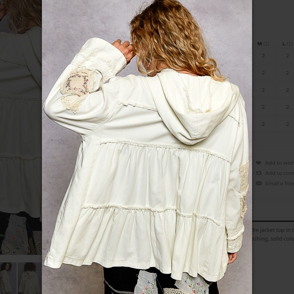 POL “ Kim “ POL A Line Hoodie Top Jacket with Embroidered Patch Detail 94 - Picture 3 of 4